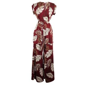 NWOT Antigua Rouge Tunic & Palazzo Pants Two Piece Set Tropical Hawaiian Print